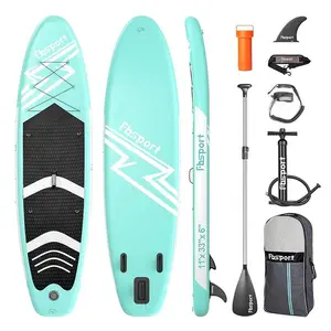 FBSPORT 11' Inflatable Stand Up Paddle Board Premium SUP for Yoga, Beach & Water Sports Wide Non-Slip Deck, Paddle, Pump, Leash & Carry Bag for Youth & Adults