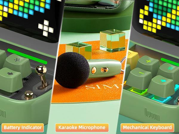 Divoom Ditoo-Mic Mini Karaoke with Microphone Pixel Art Bluetooth Speaker Portable Wireless Microphones & Party Lights for Kids Adults Birthday Gifts for Girls Boys Family Home Party Speker Audio - Smartphone