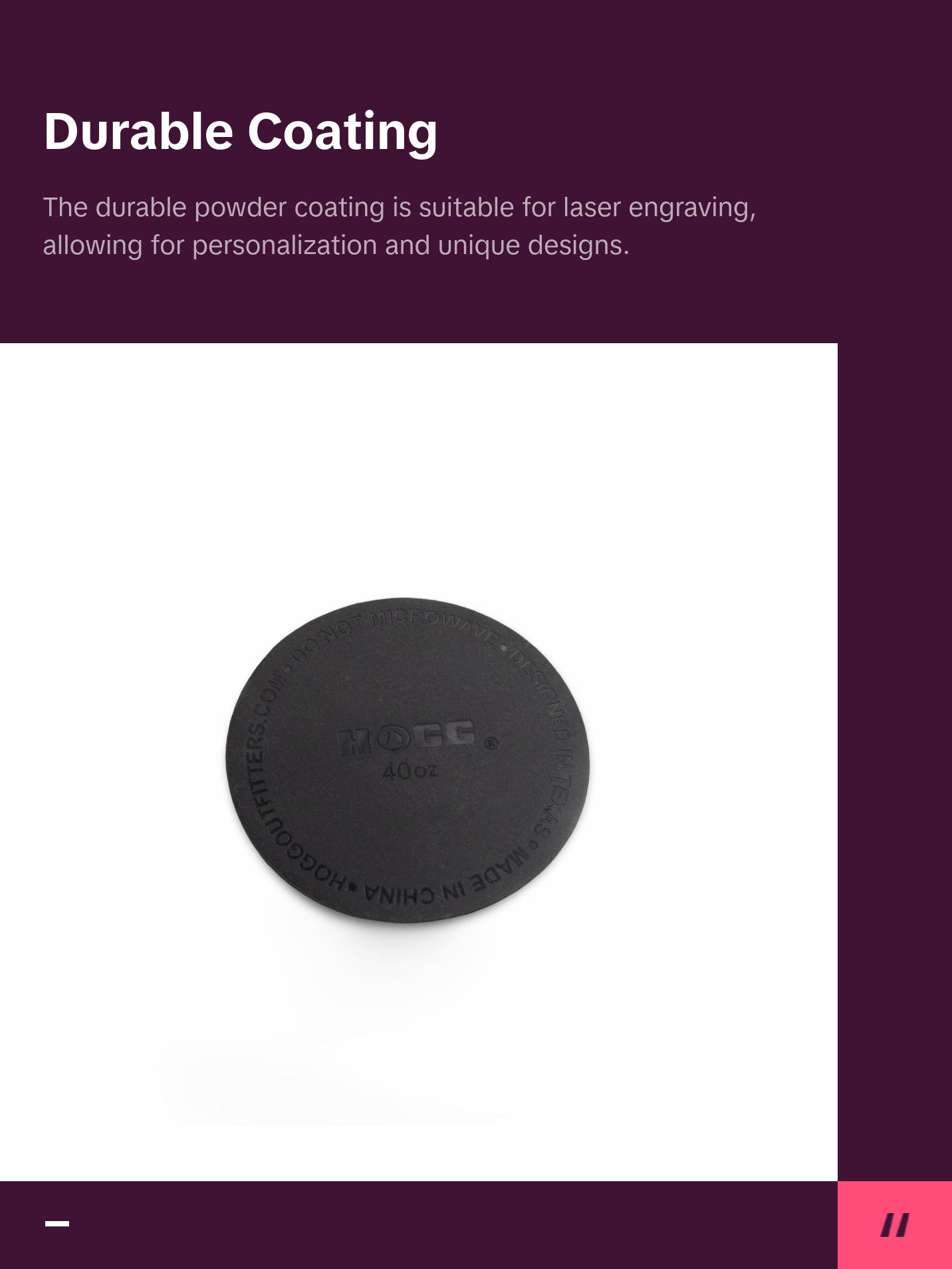 HOGG 40oz Powder Coated Big Swig Tumbler - Collection Double-Wall Vacuum Insulated 1000-2000ml Capacity BPA-Free Customizable Drinkware