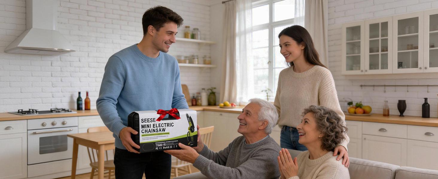 SEESE Cordless Brushless Mini Chainsaw (2000mAh) – Lightweight Portable Electric Saw for Pruning, Wood Cutting, Gardening, and Camping – Suitable for Women and Seniors