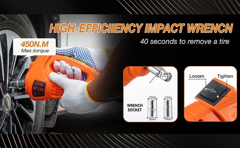 Electric Car Jack Kit with Hydraulic Lift 5-Ton, Tire Inflator Heavy-Duty 12V Floor Jack for Sedans,SUVs,MPVs & Trucks.Ideal for Tire Changes & Garage Repairs