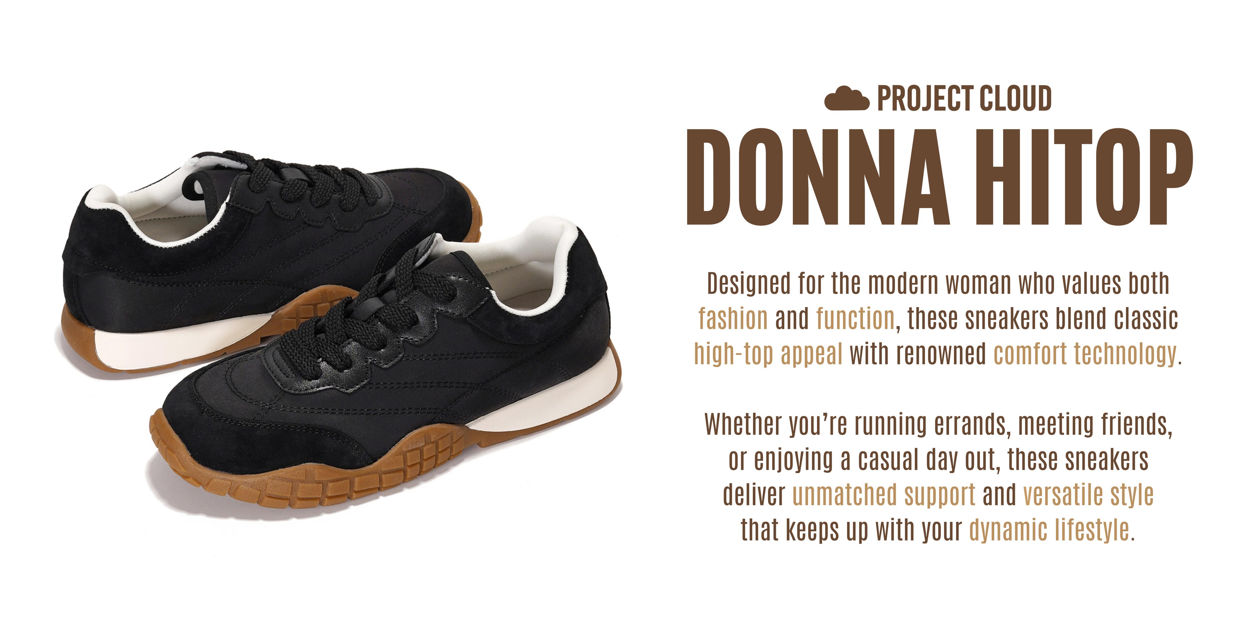 Project Cloud Women's | Lightweight Sneakers for Women | Memory Foam Insole | Non-Slip - Donna HiTop