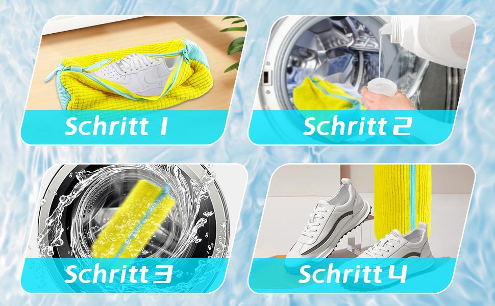 2-Pack XXL Shoe Washing Machine Bags – Reusable Sneaker Laundry Bags for Washer & Dryer, Sturdy Zipper with Hook, 360° Clean for Tennis Shoes, Slippers – Includes 2 Yellow Shoe Dust Bags