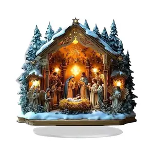 Acrylic Nativity Scene with Stand