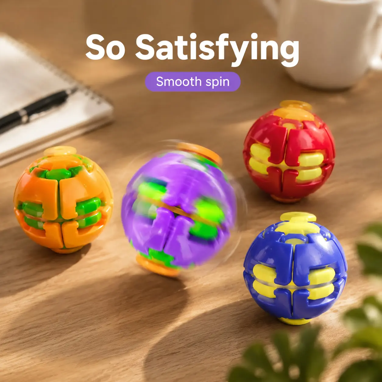 Compact Click & Spin Fidget Ball Toy, ASMR Clicky Rotary Gyro Desk Gadget, Dual-Usage Stress Relief Sensory Toy for Office Work, ADHD Focus, Unisex Ages 12+ Gift