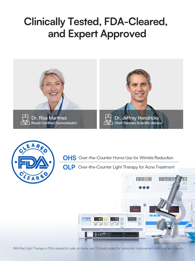 Product Introduction of INIA GLOW Neck & Chest Red Light Mask – 850nm NIR LED Mask for Wrinkle & Spot Reduction, Lift & Firm in 4 Weeks, Rechargeable 2600mAh Controller, Clinic-Grade Full Coverage, Best Valentine's Day Gift for Her 10