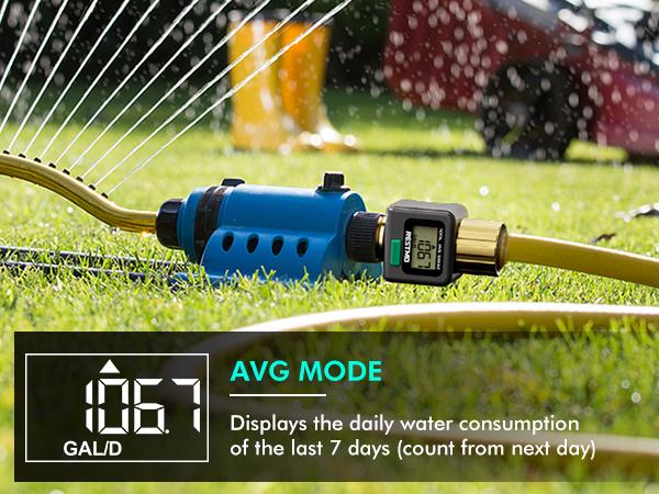 The RESTMO water flow meter measures water consumption (gallons/liter) and flow rate for RV water tank monitoring, lawn sprinklers, and nozzle sprinklers. It features brass inlet and outlet and measures water usage for outdoor garden hose watering. The RESTMO water flow meter measures water consumption (gallons/liter) and flow rate for RV water tank monitoring, lawn sprinklers, and nozzle sprinklers. It features brass inlet and outlet and measures water usage for outdoor garden hose watering.