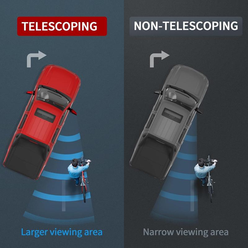 YITAMOTOR Tow Mirrors Compatible with 2014 2015 2016 2017 2018 Silverado Sierra 1500 2500HD 3500HD, Towing Mirrors Side Mirrors with LED Turn Signals Clearance Light Power Heated Folding Telescoping Car Accessories Auto Parts