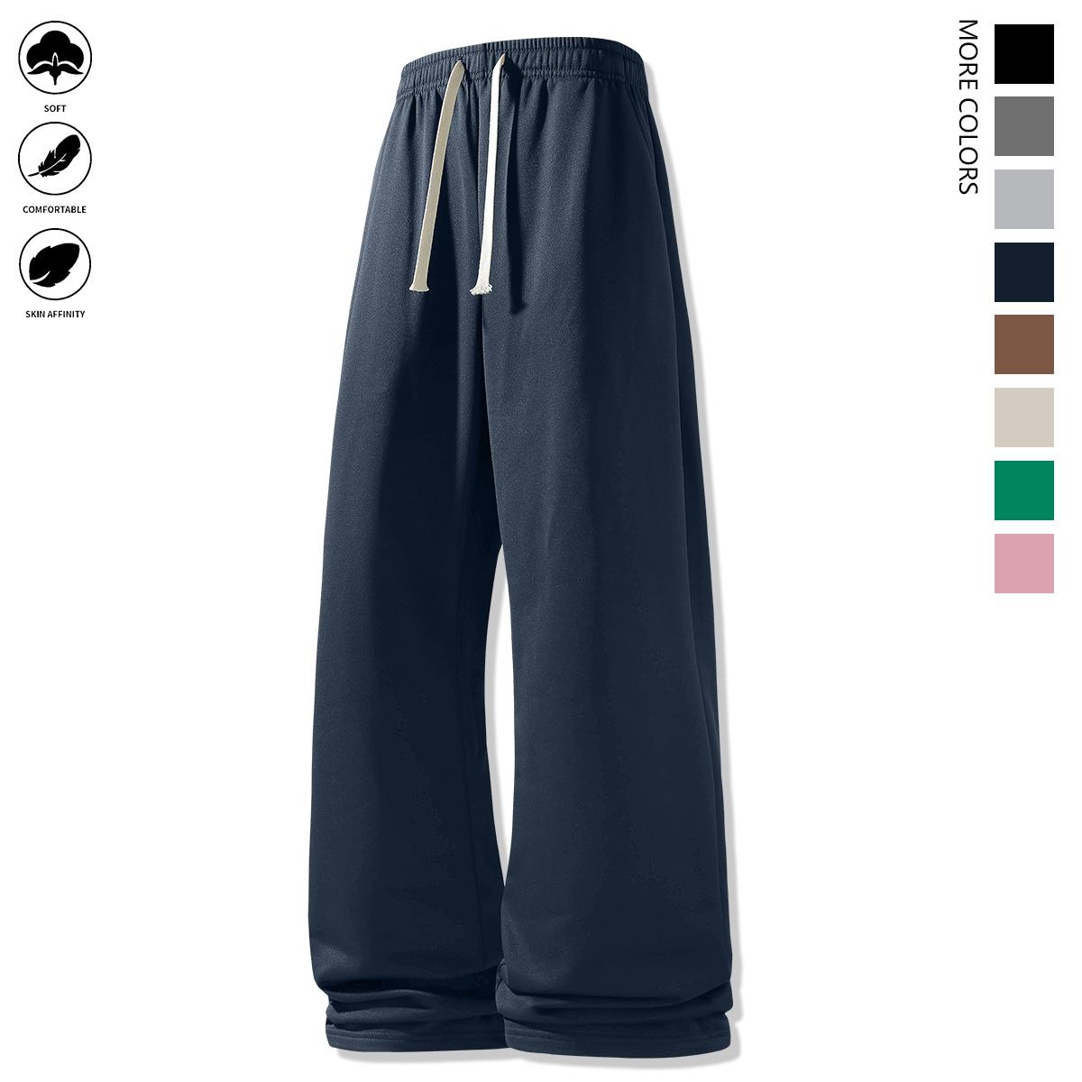 Men's casual jogging pants - elastic belt and drawstring design, side pockets, spring and autumn sports style trousers, comfortable fabrics, durable materials, sports and fitness can be used for going out
