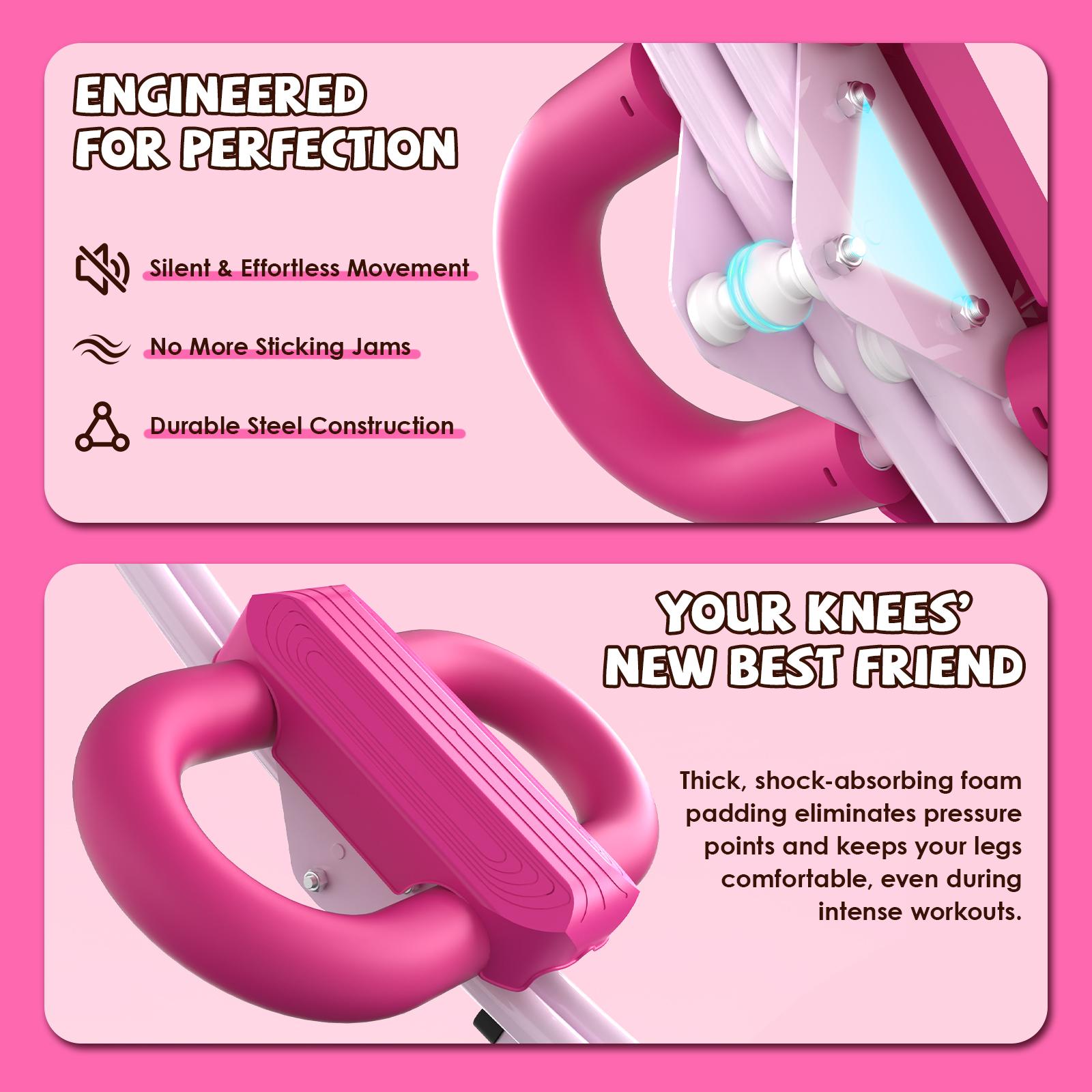 【Spring Glow Up】YAGUD Foldable Ab Workout Machine - 440lbs Heavy Duty Core Trainer with LCD Display, Adjustable Home Gym Equipment for Full Body Fitness