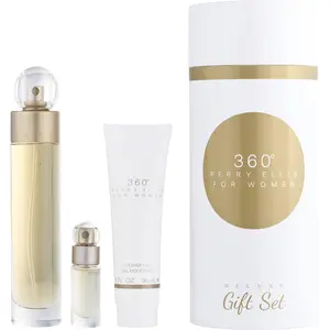 Perry Ellis 360 Set-Edt Spray 3.4 Oz & Shower Gel 3 Oz & Edt Spray 0.25 Oz For Women