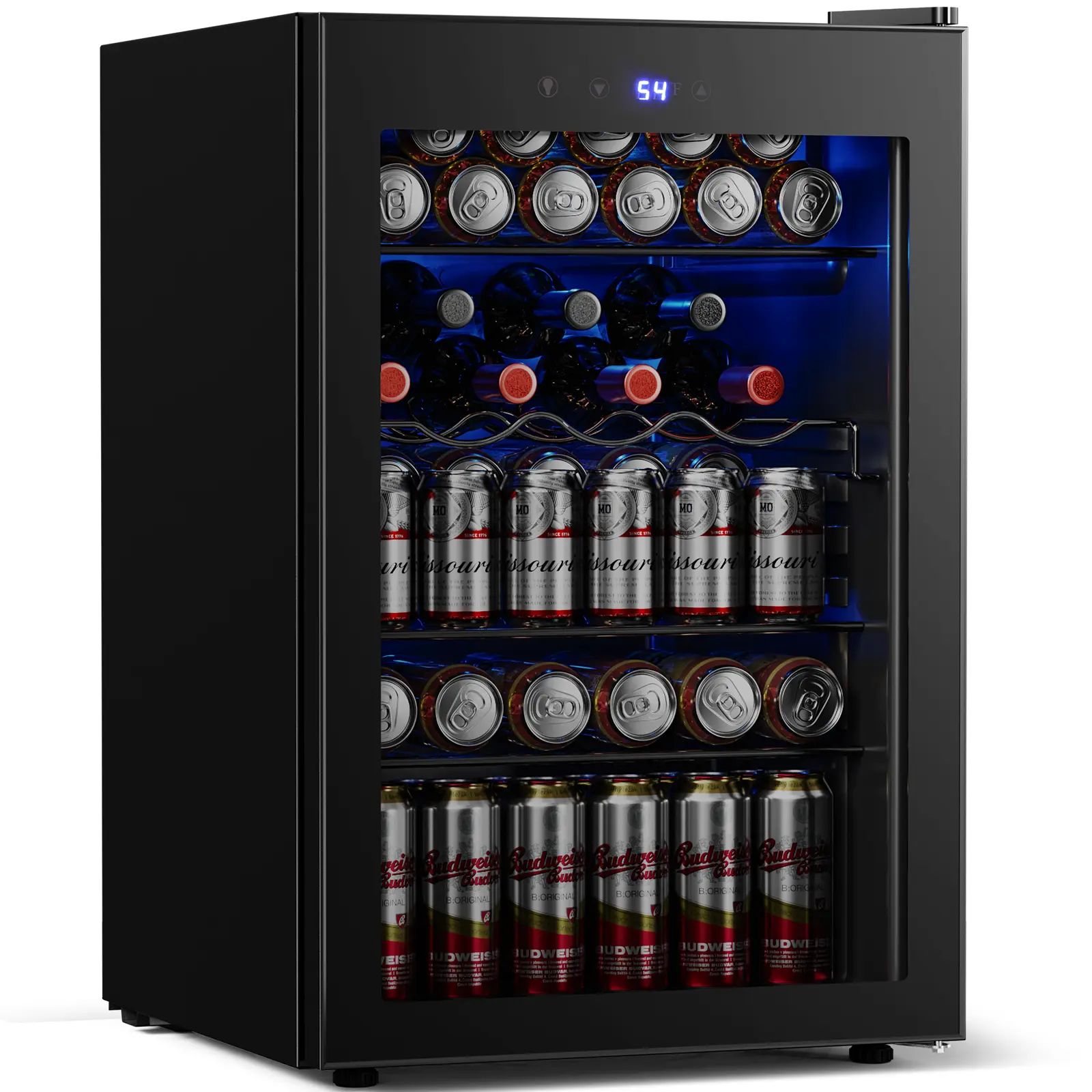 Antarctic Star Compact Mini Fridge - 4.4 Cu. Ft. 145-Can Quiet No-Vib Cool Beverage Refrigerator with Glass Door, Removable Shelves, Easy Sort, Automatic Temperature Control for Office, Bar, Mini Fridges