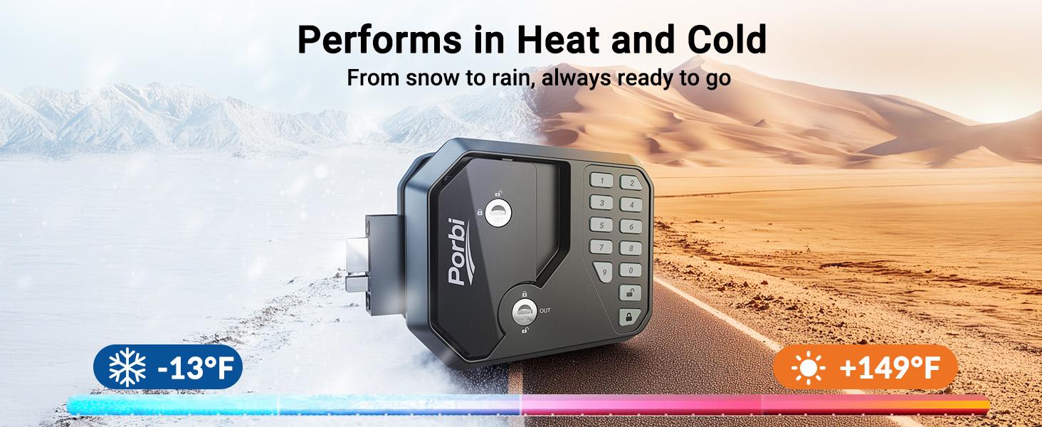 Porbi Full Metal RV Keyless Entry Door Lock with Password & Remote, Anti-Peeping & Backlit Keypad, Durable and Secure Camper Latch Replacement for RV Travel Trailer, Patented Security Structure