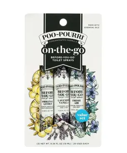 Poo-Pourri Before-You-Go Toilet Spray, On-The-Go, Travel Size Variety 10 mL - Original Citrus, Lavender Vanilla and Fresh Air