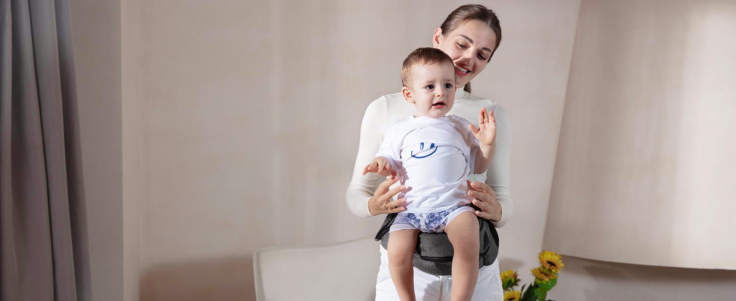GROWNSY Baby Carrier Hip Seat , Ergonomic Hip Seat Baby Carrier with Multiple Pockets, Shock absorbing hip Seat, Suitable for Newborns & Toddlers