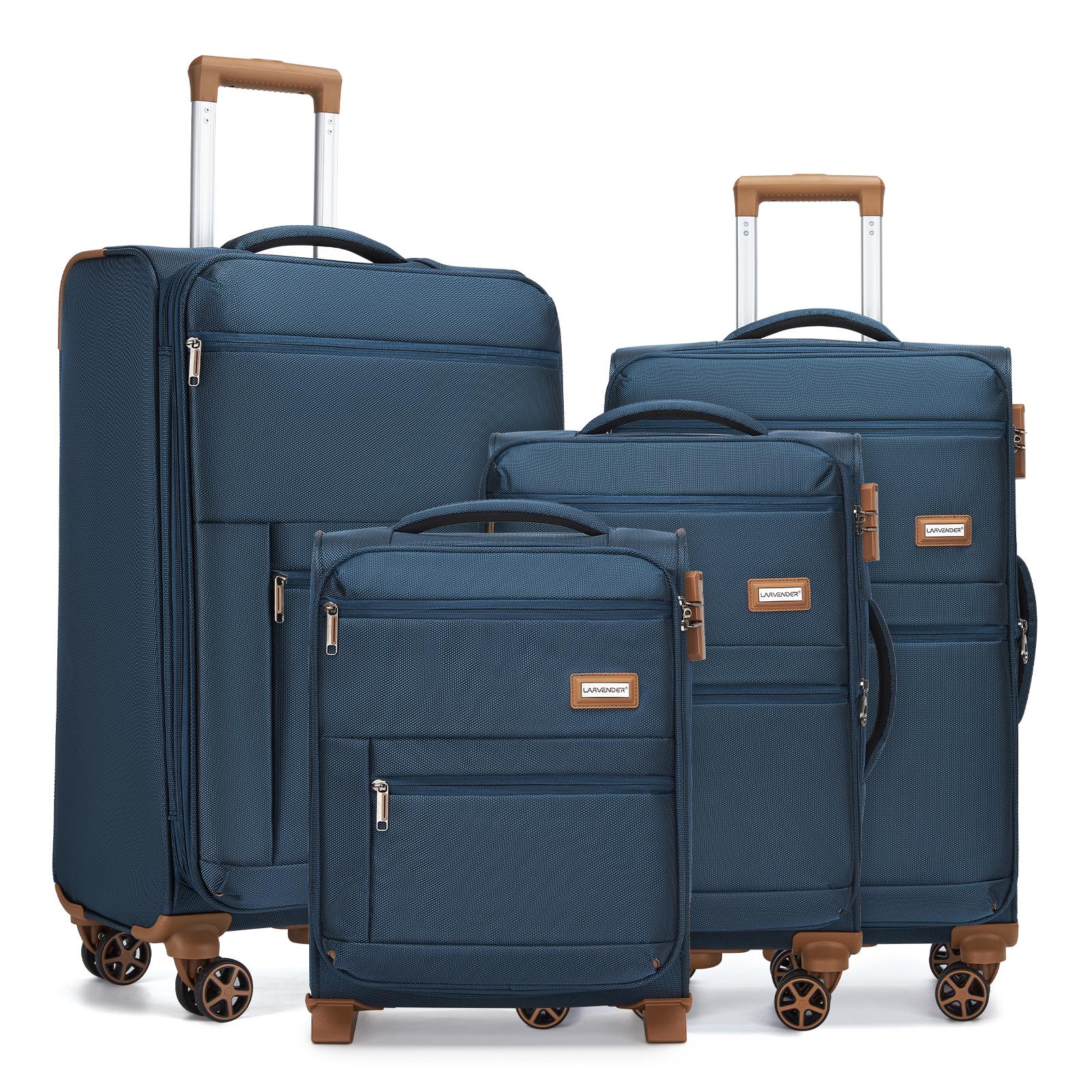 Multi Compartment 4 Piece Expandable Luggage Collection with New Silent Spinner Wheels TSA Locks(16in 20in 24in 28in)