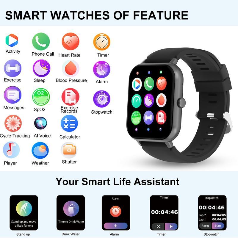 Ntaanoo 2026 T30 Smart Watch 1.69'' HD Touch Screen Fitness Tracker for Women & Men Heart Rate & Blood Oxygen Monitor Sleep Tracker IP68 Waterproof Magnetic Charging Compatible with Android & iOS Stylish Gift Watch - Wearable, Monitoring Ntaanoo 2026 T30 Smart Watch 1.69'' HD Touch Screen Fitness Tracker for Women & Men Heart Rate & Blood Oxygen Monitor Sleep Tracker IP68 Waterproof Magnetic Charging Compatible with Android & iOS Stylish Gift Watch - Wearable, Monitoring
