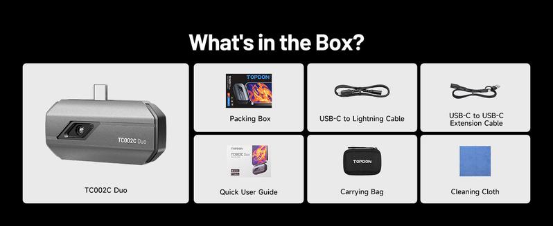 TOPDON TC002C Duo Thermal Camera, Thermal Imager, Compatible with Any USB-C iPhone, iPad & Android Device, 512 x 384 Super Resolution, 256 x 192 IR Resolution