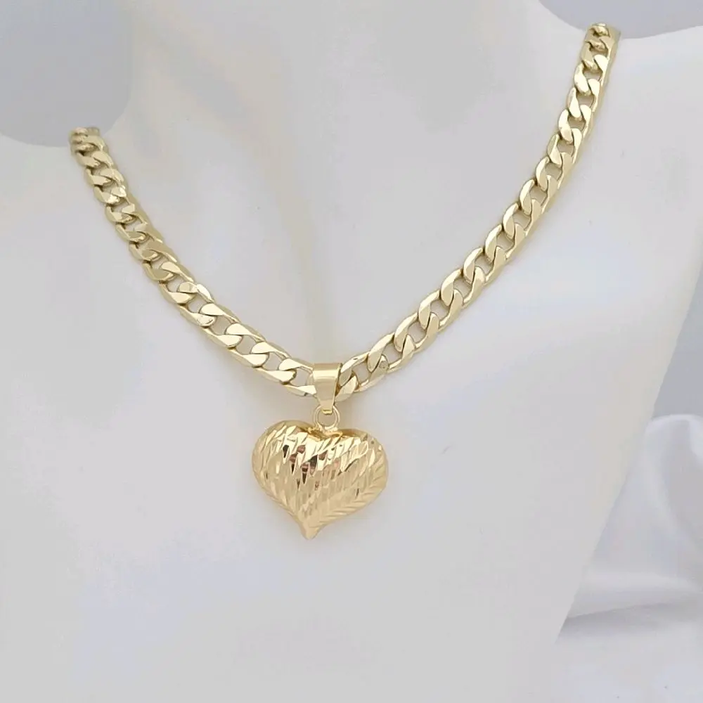 cadena 248 y dije 282 corazon reversible gold-plated cadena 248 y dije 282 corazon reversible gold-plated