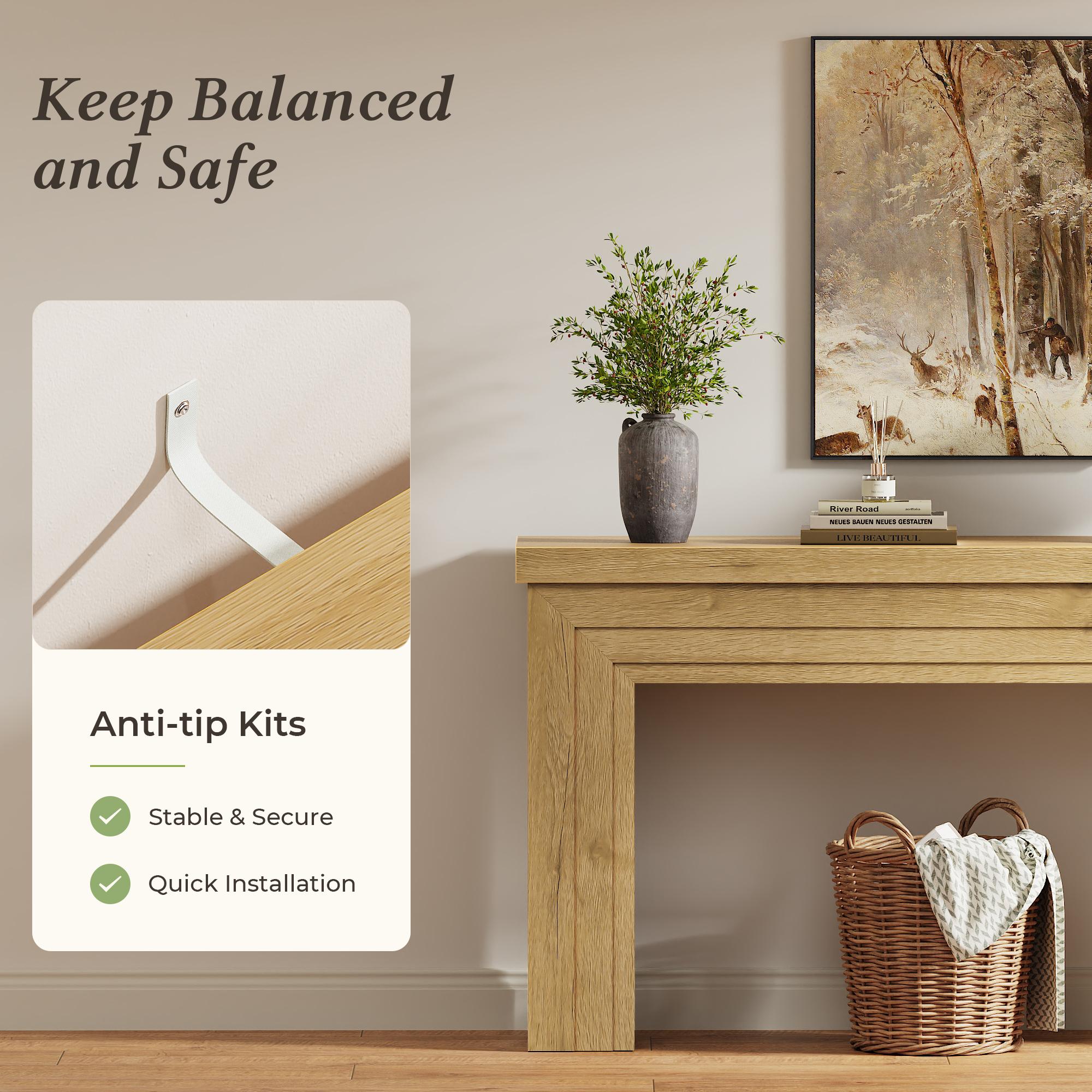 Huuger 54 Inch Entryway Table, Retangular Console Table with Storage, Farmhouse Sofa Table Behind The Couch, Long for Entrance, Hallway, Foyer, Living Room