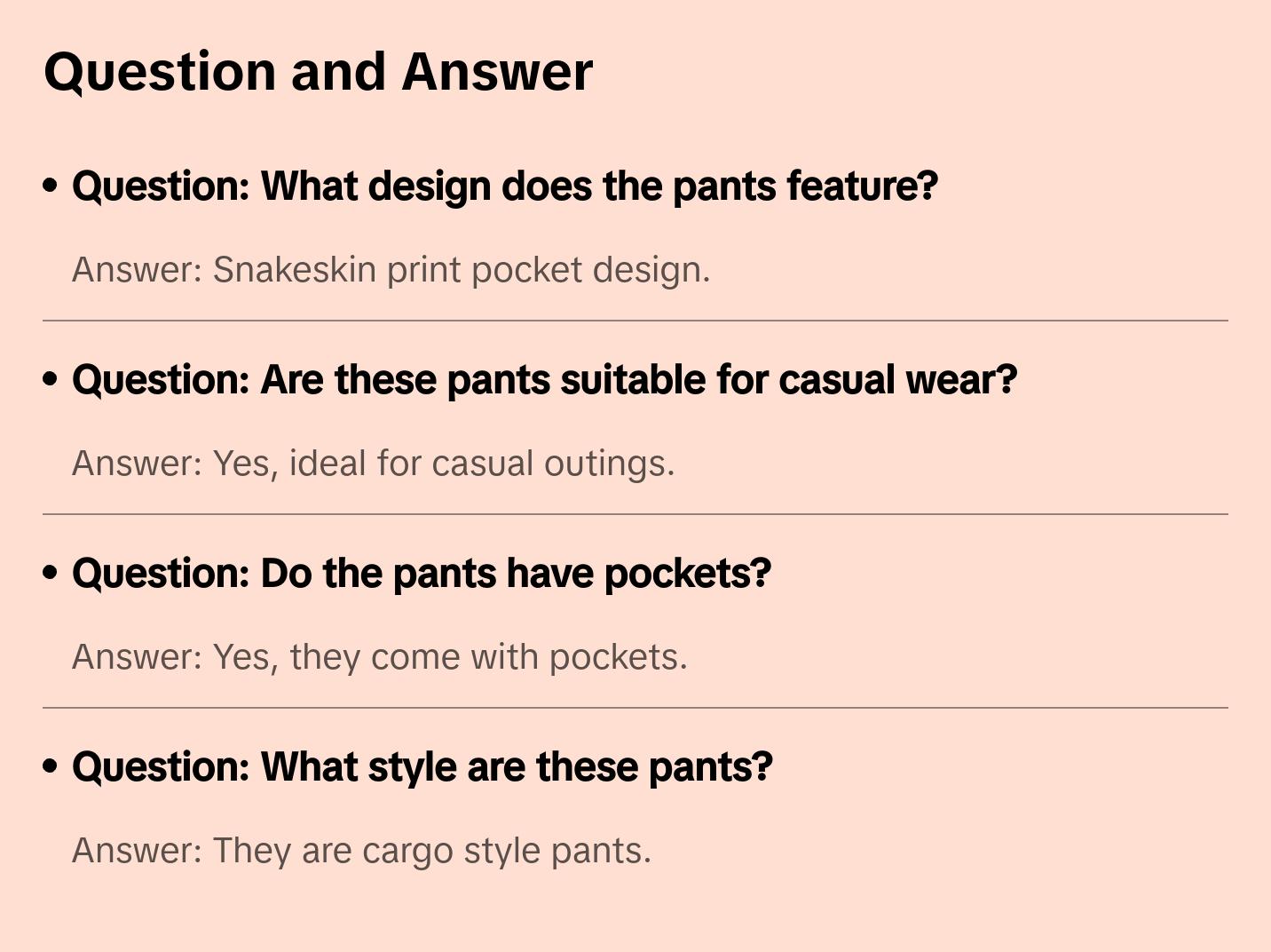 Snakeskin Cargo Pants