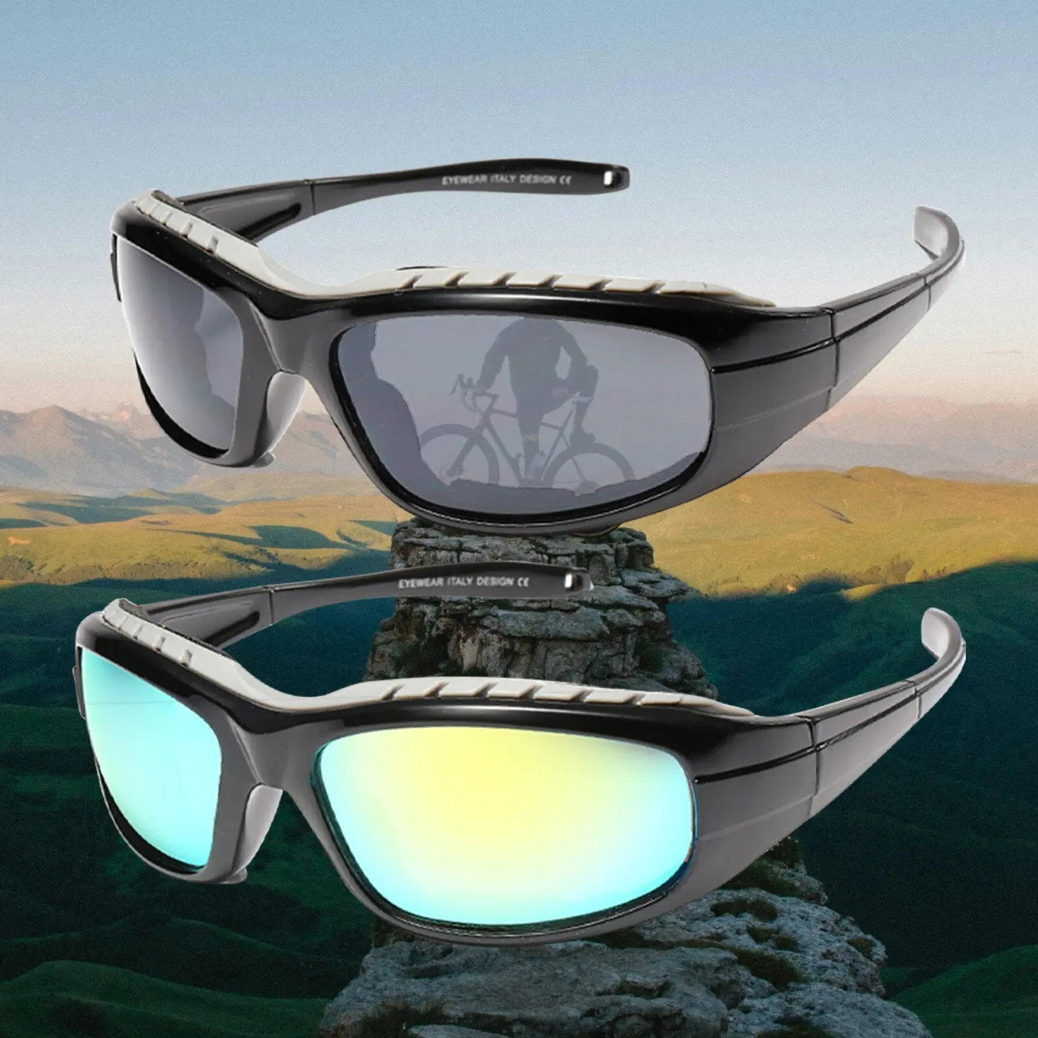 2 Pair Motorcycle Riding Glasses Wind Resistant Sunglasses Outdoor Sport Protection Goggles