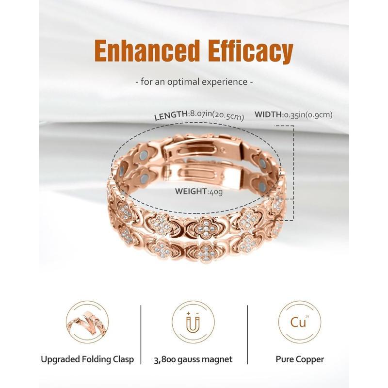 Copper Bracelets for Women – Pure Copper Magnetic Bracelet with 3500 Gauss Effective Magnets, Trendy Stack Stretch Bangle, Modern Fashion Accessories, Perfect Valentine’s Day Gift