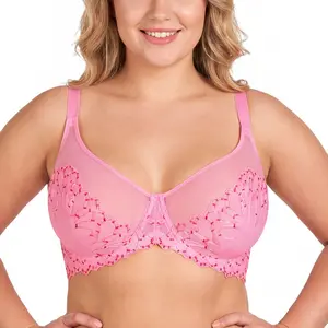 HSIA Winter Sonata Embroidered Lace Bra Full Coverage Unlined Underwire Support High End Elegant Sheer Non Padded Minimizer Bra Breathable Mesh Lining Custom Support For Large Bust