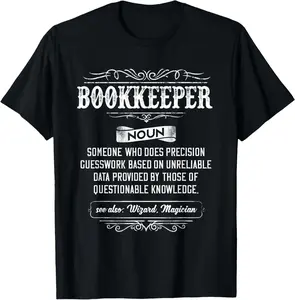 100% Cotton Bookkeeper Quote Vintage Style Gifts Bookkeeper Funny Definition T-Shirt