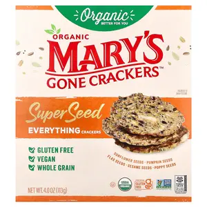 Mary's Gone Crackers Organic Super Seed Crackers, Everything, 4 oz (113 g)