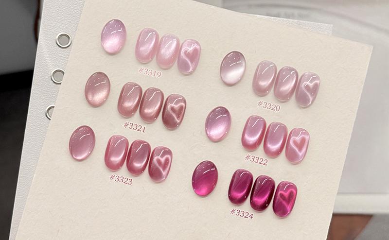GAOY Crush Worthy Pink Cat Eye Gel Nail Polish Set with Magnet 6 Colors, Christmas Gift Idea Holography for Valentine's Date Night Nails, Sweet & Spicy DIY Manicure
