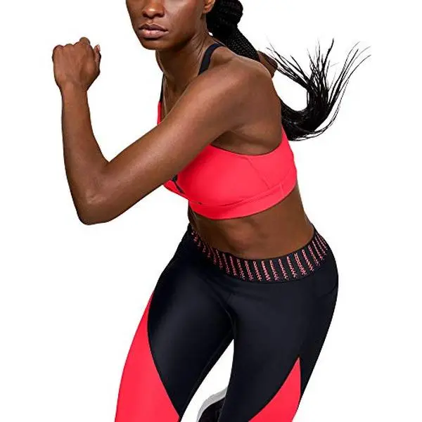 Under Armour Women's Mid Keyhole Back No Padding Fitted Basic Compression Sports Bra - Size S, Female Activewear for Running, Everyday Sportswear