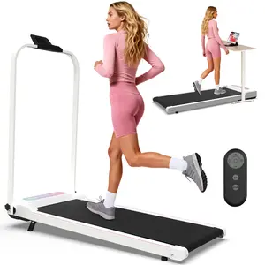 【SAVEYOUR】Foldable 2-in-1 Incline Treadmill & Under Desk Walking Pad with Vibration Pad,Portable Treadmill with Handlebars, Incline & Remote for Home Work Out in Small Spaces, Office Apartment Fitness Equipment