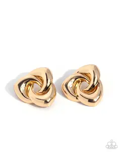 Powerful Polish - Gold Knotted Post Earrings - Paparazzi