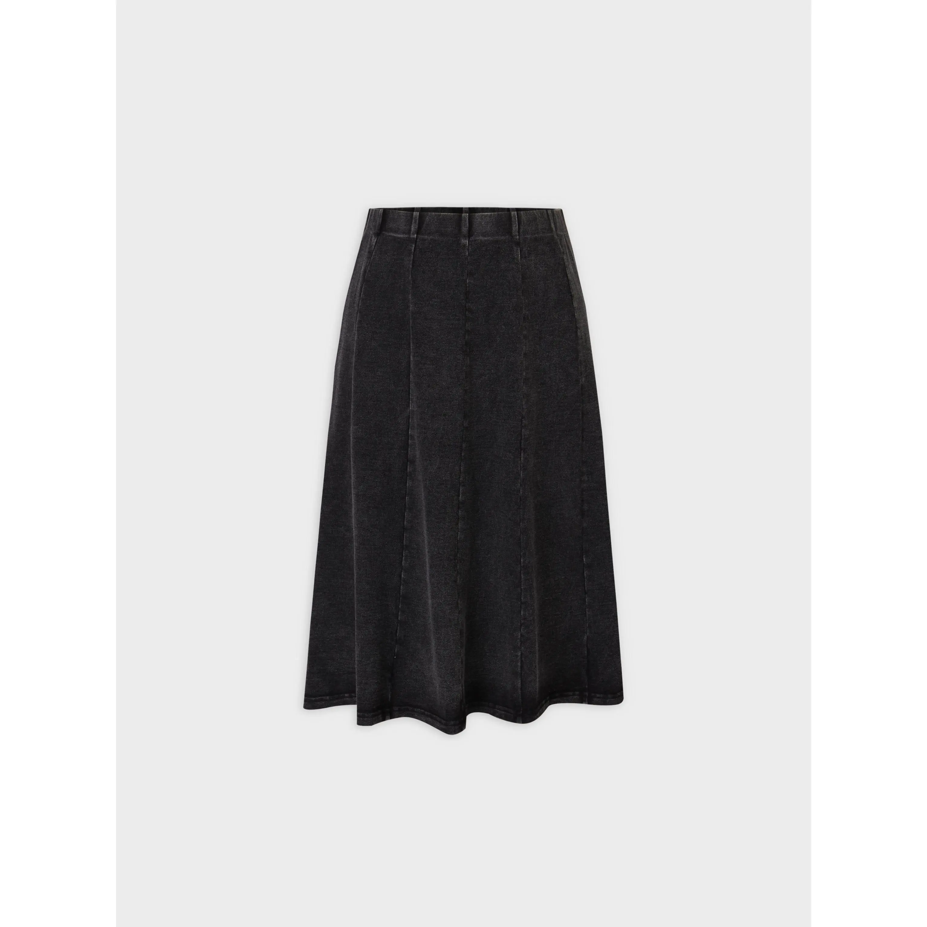 Jersey Paneled Skirt 24"-Black