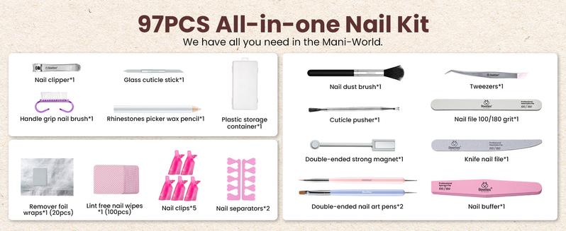 Beetles 25Colors+ Gel Nail Polish Starter Kit【UV Light&Top Base Gel&Diamond Decorations&Stickers&Manicure Tools】DIY Nails Art Gift salon nails at home #SpringTok Cutics   #cozyvibes #effortlessbeauty Cosmetic