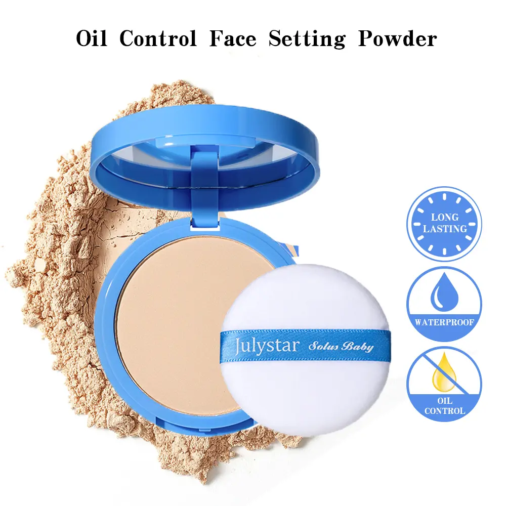 Waterproof Pressed Setting Powder for Oily Skin, Matte Oil Control Face Makeup for Natural Finish and Long Wear in Daily Routine