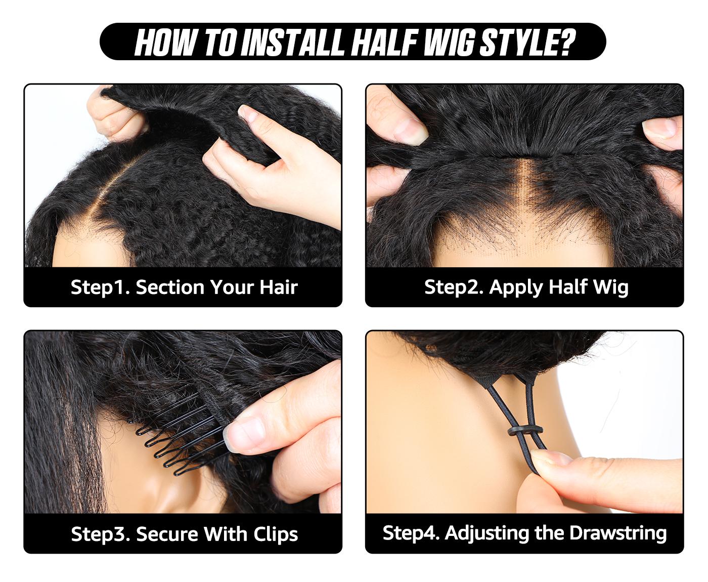 [3 In 1 Half Wig] OQ HAIR Afro Curly Wear Go Glueless Half Wig 180% 250% Density Upgrade With Drawstring Cap Invisible Hairline Human Hair Wigs Beginner Friendly #TikTokShopBlackFriday