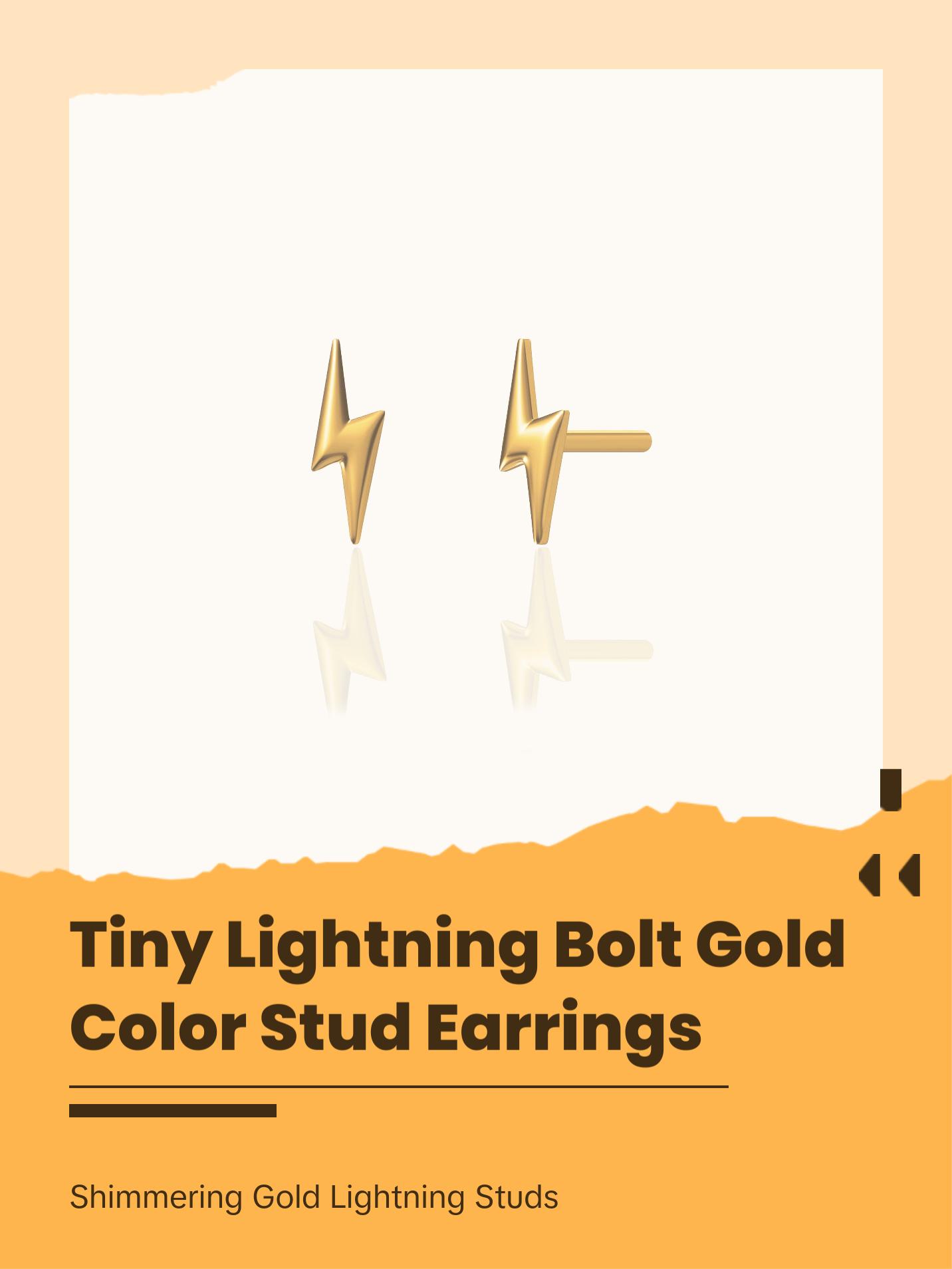 Tiny Lightning Bolt Stud Earrings