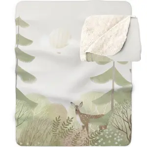 Woodland Deer Sherpa Blanket