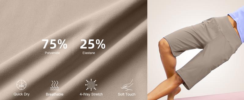 G Gradual Women's 12" Bermuda Long Shorts with Pockets High Waist Stretch Knee Length Shorts for Women Summer Walking