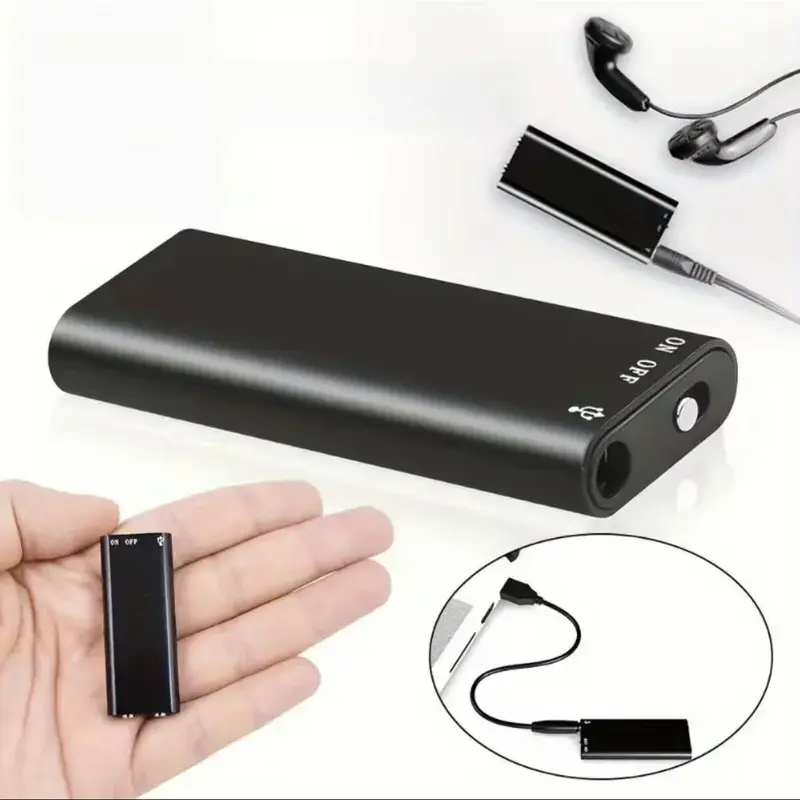 Professional Smart Voice Recorder - 8GB High-Definition Noise-Canceling Audio Equipment, Compact UK-Type Rechargeable MP3 Player with USB Port, Ultra-Thin Portable Recording Pen with Charging Cable for Business Meetings, Weddings, Wired
