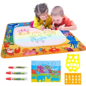 Mini Tudou Drawing Toy Magic Water Draw Mat Montessori Coloring Reusable Paiting Board Summer Play Water Art Game Educational Toys For Chidren Preschool Kindergarden Boy Girl Gift