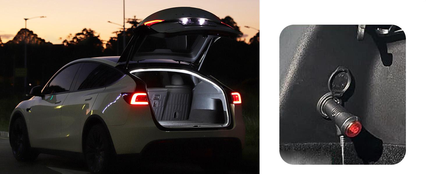 DIBMS 168inch Dynamic LED Car Trunk Light Strip White Magnetic Sensor Automatic Shut-Off Start-Up Function Decorative Ambient Lighting Strip,