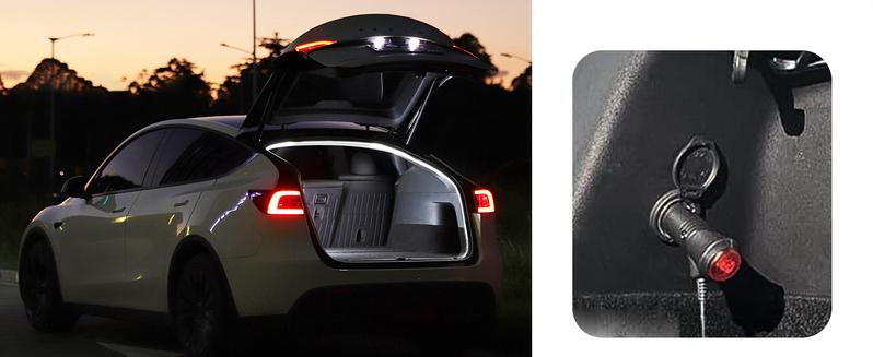 DIBMS 168inch Dynamic LED Car Trunk Light Strip White Magnetic Sensor Automatic Shut-Off Start-Up Function Decorative Ambient Lighting Strip,