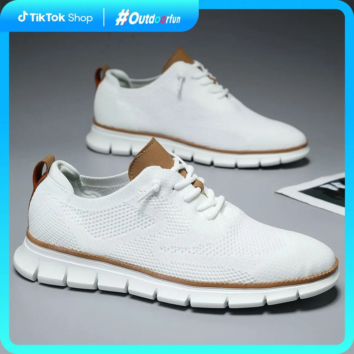 Men's Mesh Sneakers Oxfords Business Casual Walking Shoes Tennis Comfortable,Sporty Lightweight Breathable Running Shoes For Exercise & Daily Wear Closed Trainer Boy Runner Athletic Footwear block  Shoes Outdoorfun White