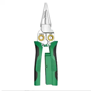 8-in-1 Wire Stripper Pliers: Compact Portable Multi-Function Electrician Tool - Wire Stripping/Wire Cutting/Wire Crimping for Circuit Repair, Outlet Installation & Professional Use