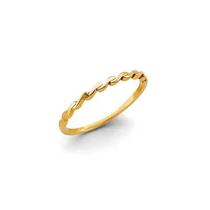 14k gold wavy stackable thumb ring (3141)