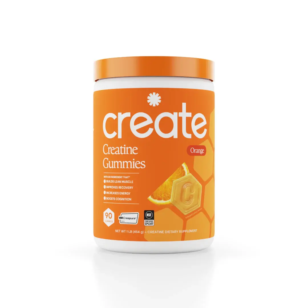Create Wellness Orange Creatine Monohydrate Gummies - Delicious Gummies for Wellness Energy Focus & More - 1.5g Creapure per Gummy