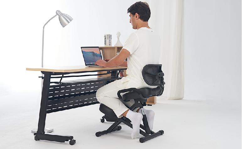 Master Massage Ergonomic Kneeling Chair with Back Support for Office -Posture Chair with Angled Seat and Backrest for Home and Office-Posture Correction Stool-Improve Your Posture